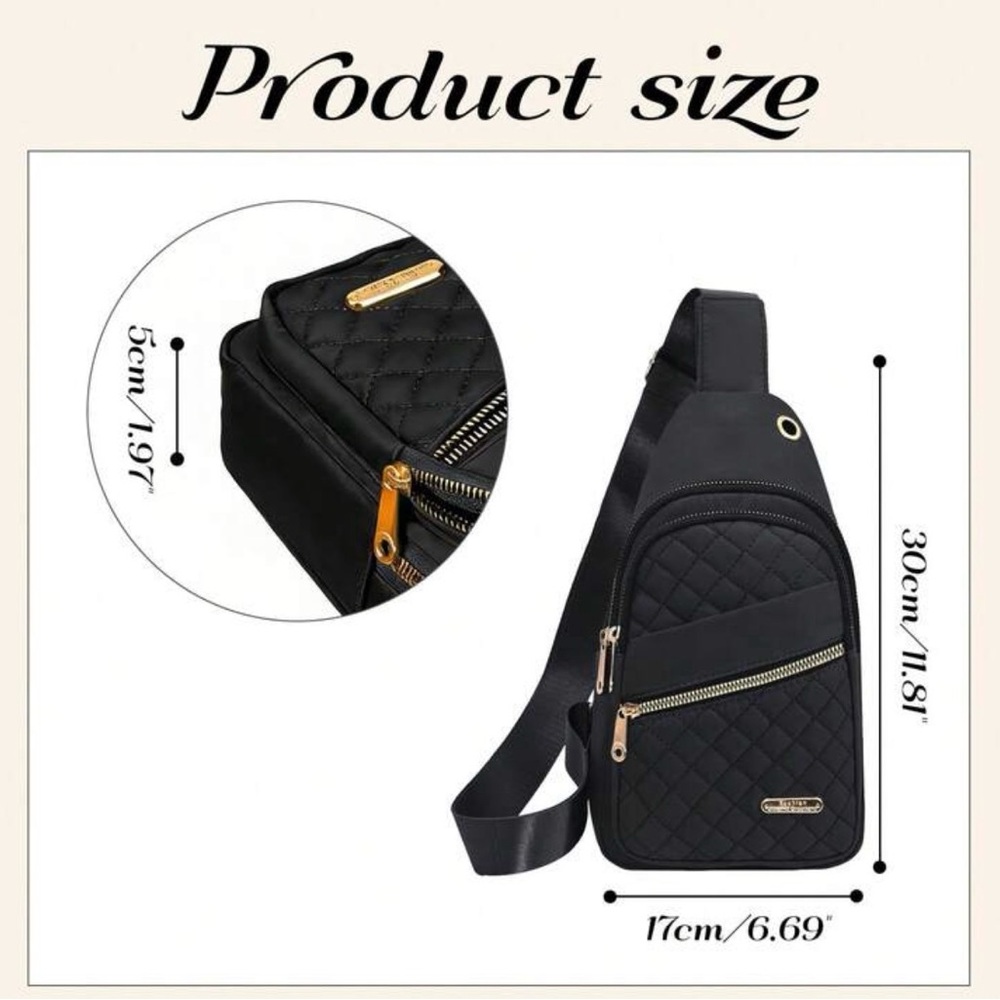 Black Quilted Crossbody Bag